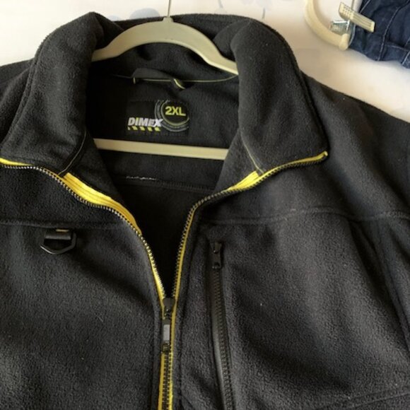 Dimex Black/Yellow Men's Fleece Jacket Size 2X - Picture 3 of 8
